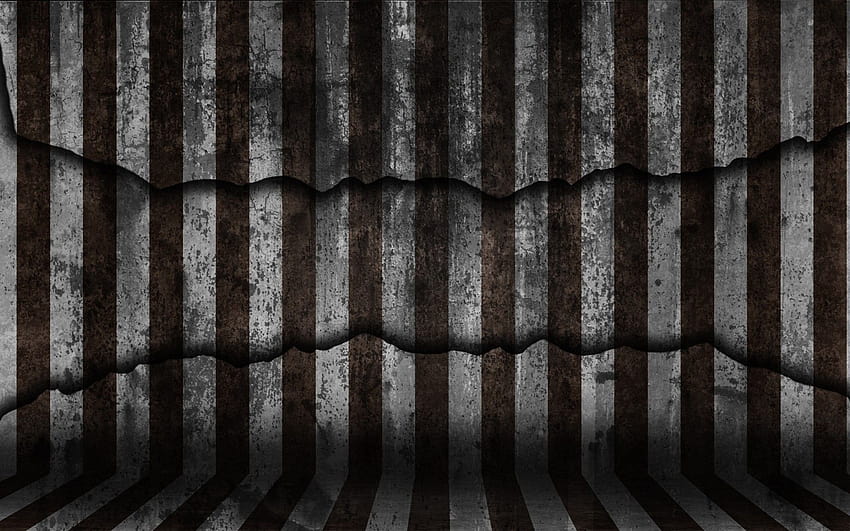 Padrões de quarto escuro grunge texturas cinza marrom linhas de quarto vazio rachaduras perspectiva de fundos marrons papel de parede HD