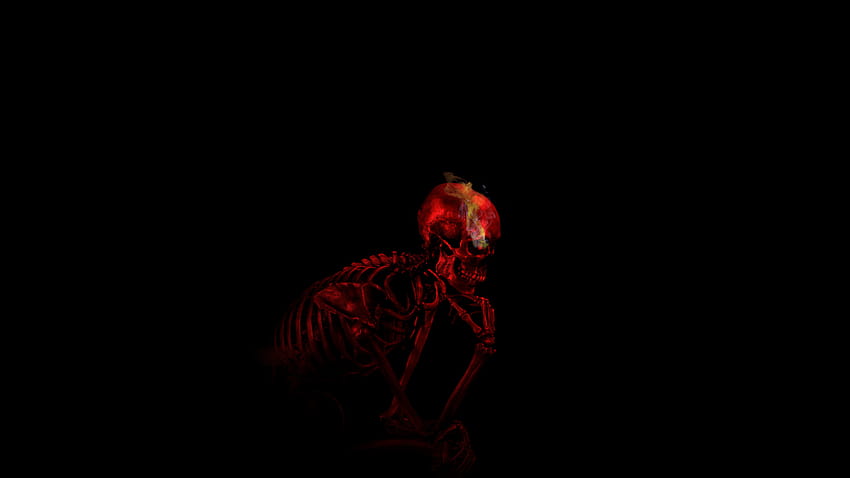 573430 1920x1080 thinking ribs teeth auguste rodin digital art skull black backgrounds minimalism red skeleton smoke bones imagination JPG 109 kB, red skeletons HD wallpaper