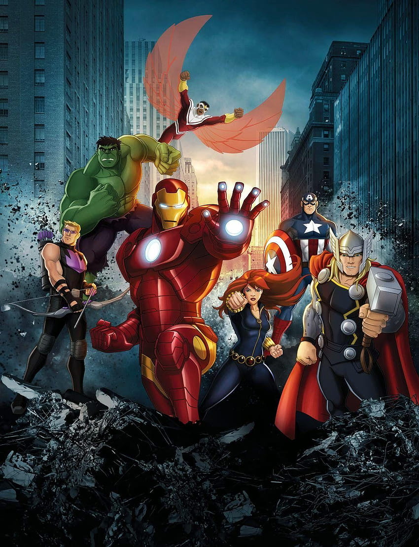 Avengers Assemble, kreskówka Avengers Tapeta na telefon HD