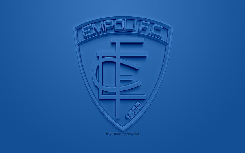ns Empoli FC, criativo logo 3D, fundo azul, 3d емблема HD тапет