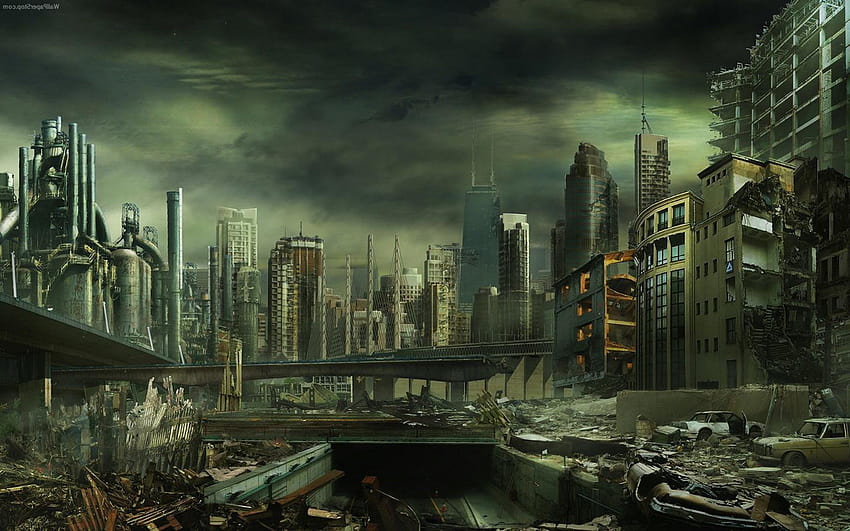 Destroyed City, destruction HD wallpaper