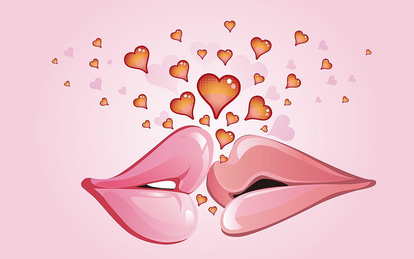 Feliz día del beso beso de labios, día del beso para móvil fondo de pantalla