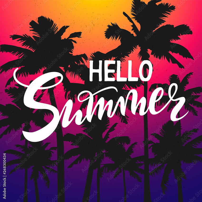 こんにちは、夏の時間、楽しい、パーティー、背景、アート、デザイン、旅行、ポスター、イベント。 株式ベクトル、夏のパーティー HD電話の壁紙
