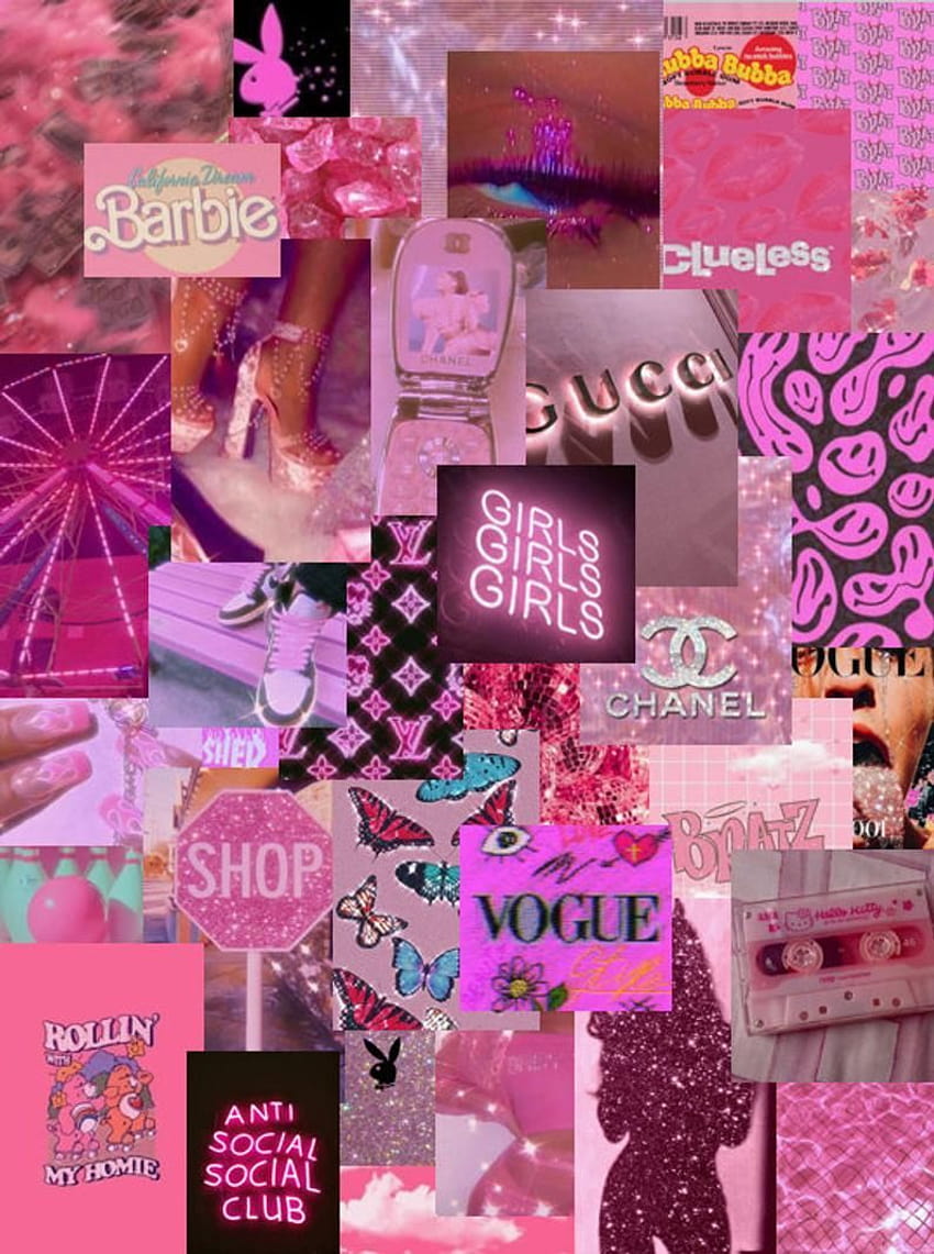 Pretty In Pink Wall Collage Kit, baddie collage HD phone wallpaper | Pxfuel
