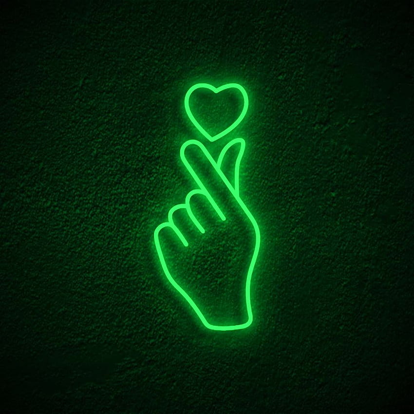 green aesthetic heart HD phone wallpaper
