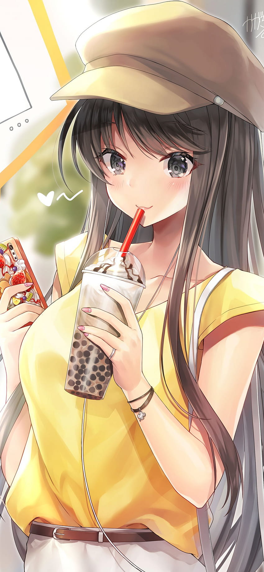 Anime Girl Drinking Boba Tea Chibi Chibi Arena [1767x2500] for your , Mobile & Tablet, boba anime HD phone wallpaper