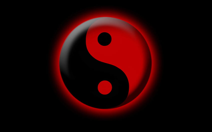 Yin yang – Red and Black HD wallpaper