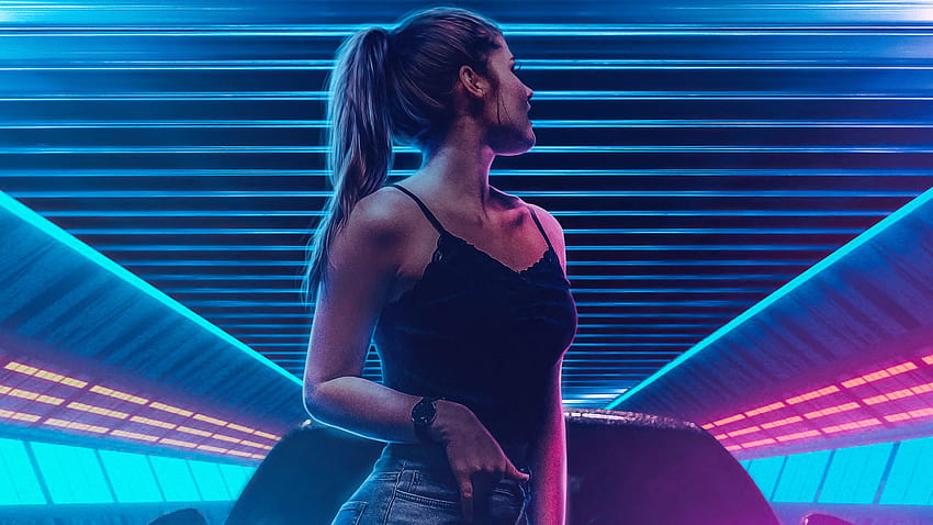 Scifi Girl Jeans Lights Neon Cars , Artist, Backgrounds, and, ライティングガール 高画質の壁紙