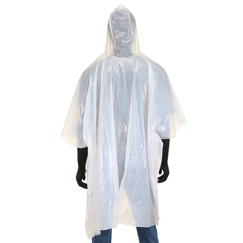 Safety Works Unisex One Size Fits All Clear Poncho in the Rain Gear ...