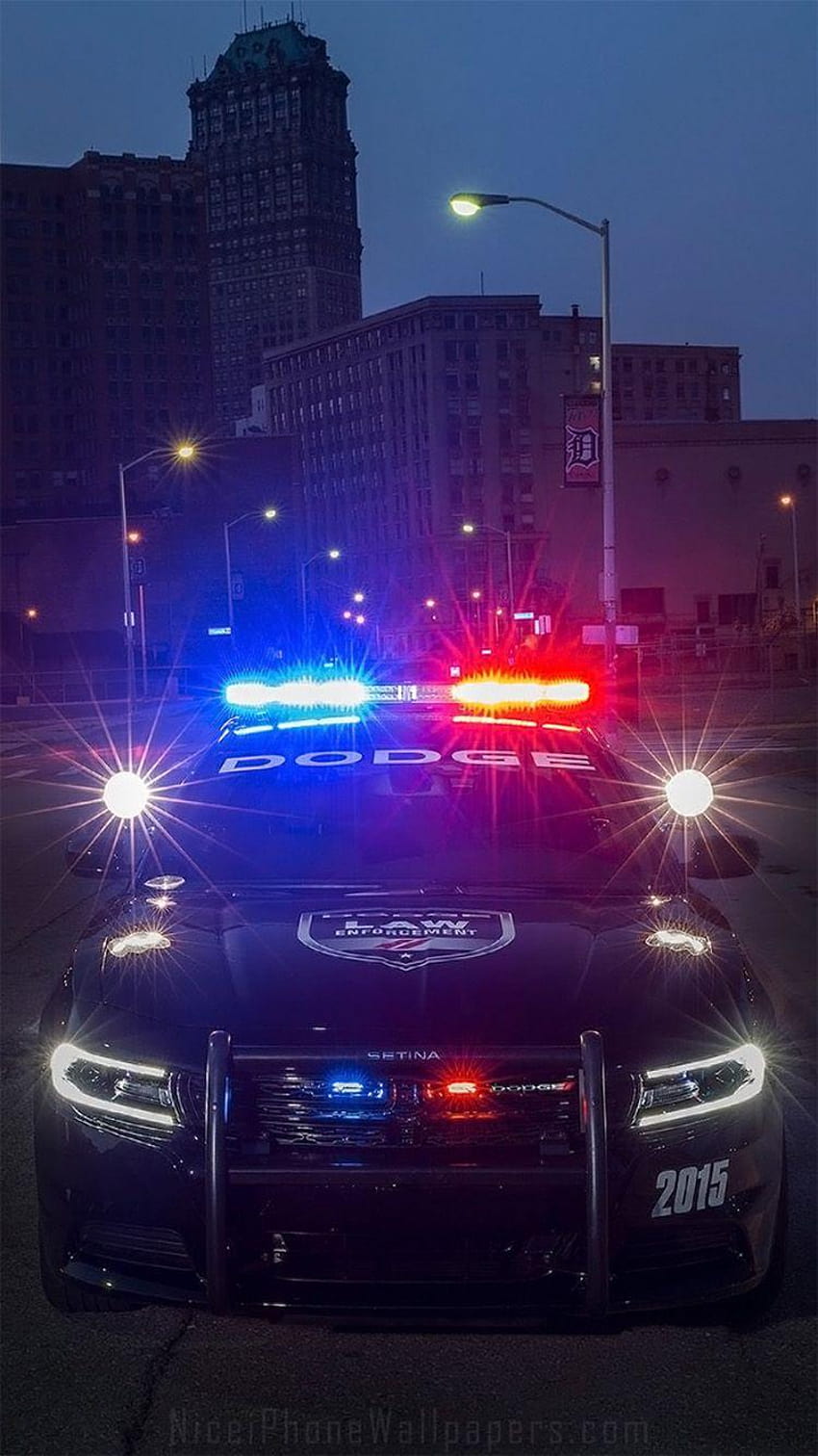Police Dodge Charger 2015 iPhone 6/6 plus การบังคับใช้กฎหมาย วอลล์เปเปอร์โทรศัพท์ HD