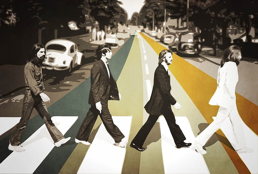 Beatles Abbey Road Wall Mural • การออกแบบผนัง ถนนวัดบีทเทิลส์ วอลล์เปเปอร์ HD