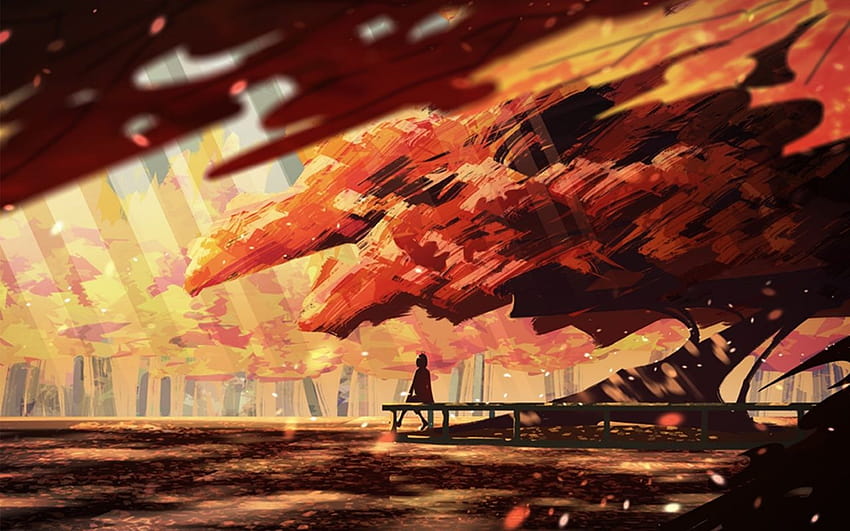 Anime de otoño, paisajes de anime de otoño. fondo de pantalla | Pxfuel
