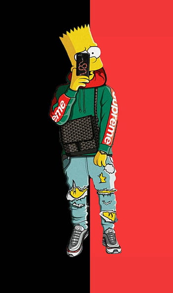 Bart Sticker - Bart Simpson Supreme Gucci - 2896x2896 PNG Download