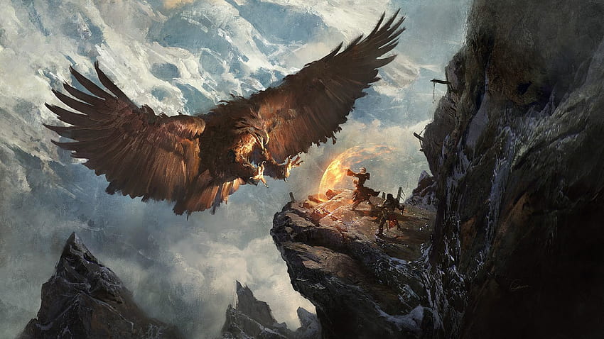 Eagle, fantasy, warrior, art , , background, fce1a0, eagle art HD wallpaper