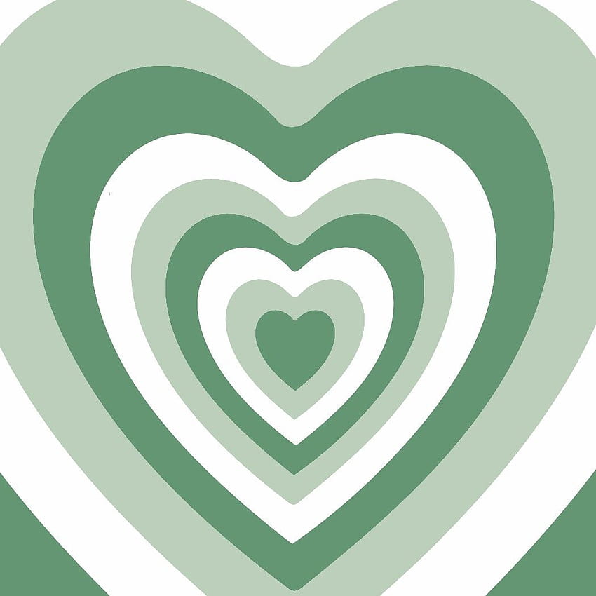 Y powerpuff girls sage green hearts aesthetic backgrounds, white y HD phone wallpaper