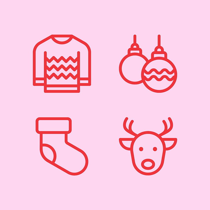Christmas Line Icons Set in 2020, christmas label HD phone wallpaper