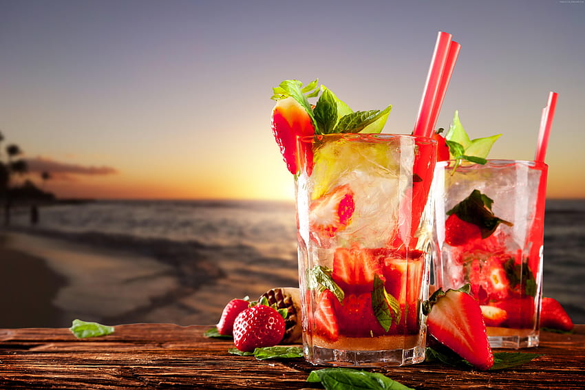 Tropisches Getränk, alkoholfreie Getränke HD-Hintergrundbild