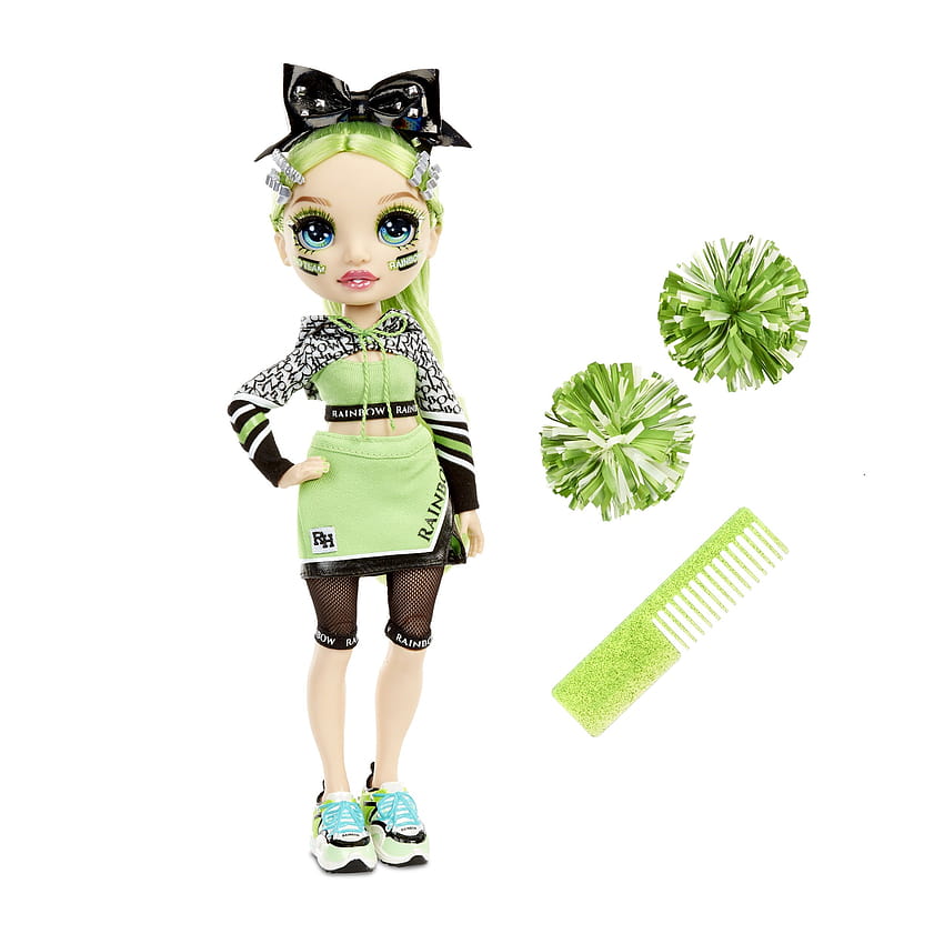 Rainbow High Cheer Jade Hunter – Grüne Modepuppe mit Pompons, Cheerleader-Puppe, Spielzeug für Kinder ab 6 Jahren HD-Handy-Hintergrundbild
