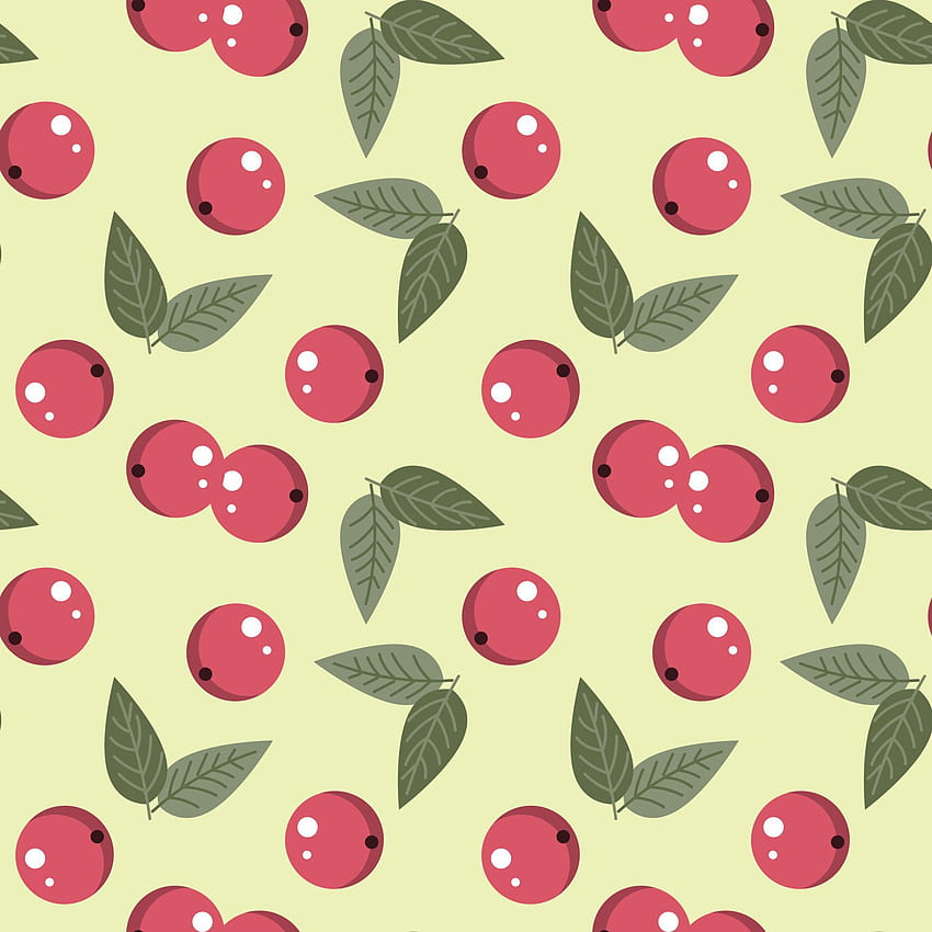 Dikişsiz desen, inek meyvesinin kırmızı meyveleri ve hafif bir arka planda sevimli yapraklar. Baskı, tekstil, 5217058 Vecteezy'de Vektör Sanatı HD telefon duvar kağıdı
