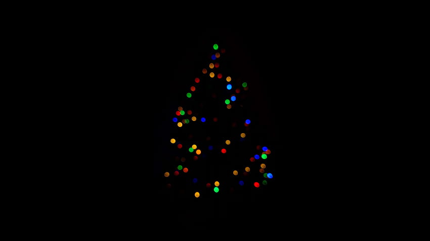 クリスマス ツリー ミニマリズム 暗い、お祝い、背景、そしてクリスマスのミニマリズム 高画質の壁紙