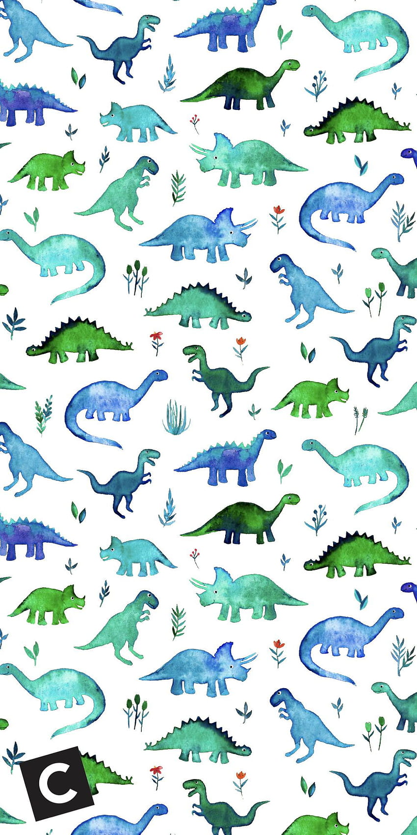 Cute Dinosaur Pattern, blue dino HD phone wallpaper