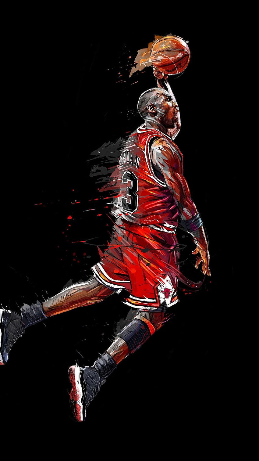 1080x1920 Michael Jordan, Bola Basket, Karya Seni, jordan iphone wallpaper ponsel HD
