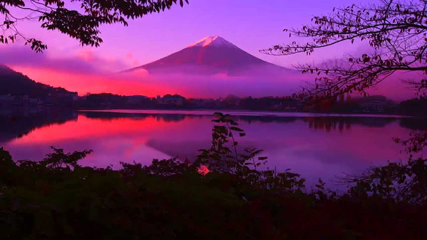 Mount Fuji posted by Ethan Cunningham, mount fuji purple HD wallpaper
