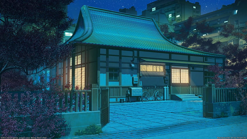 Anime Backgrounds Night House, spring anime houses HD wallpaper | Pxfuel