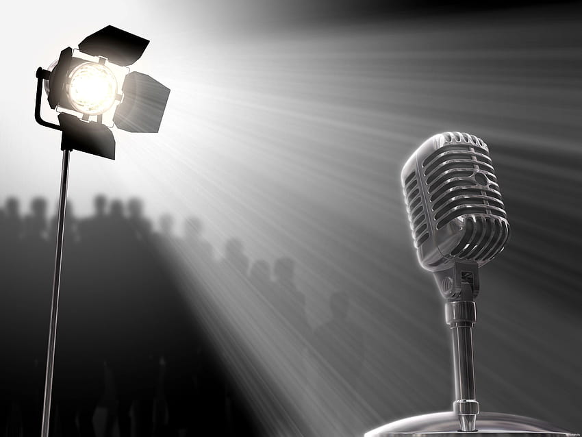 Microfono Stand Spotlight, Sfondi, aste microfoniche Sfondo HD