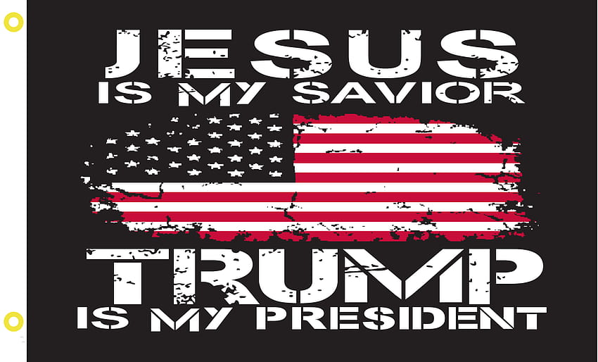 Jesus é meu Salvador Trump é meu presidente Bandeira 3'X5 Bandeira Rough Tex® 100D, bandeiras donald trump papel de parede HD