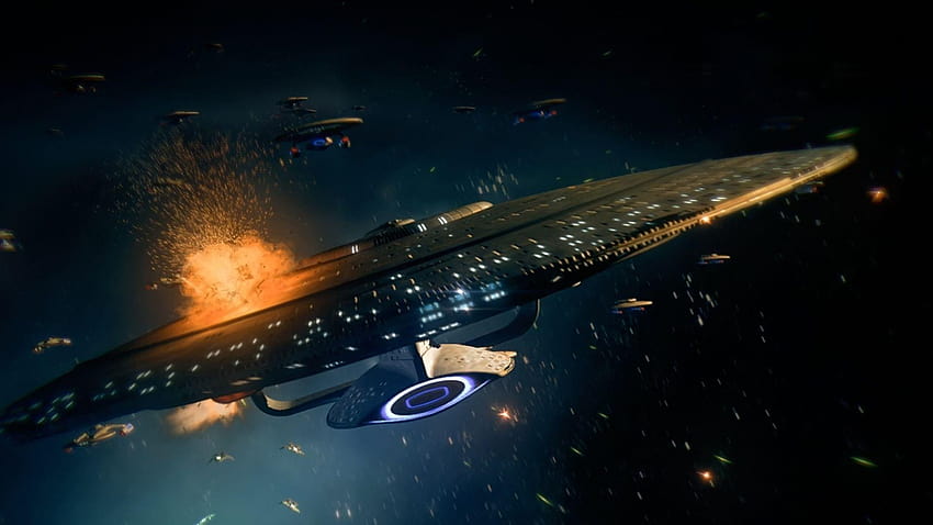 Star Trek Borg Cube Chasing USS Defiant, star trek handy HD wallpaper