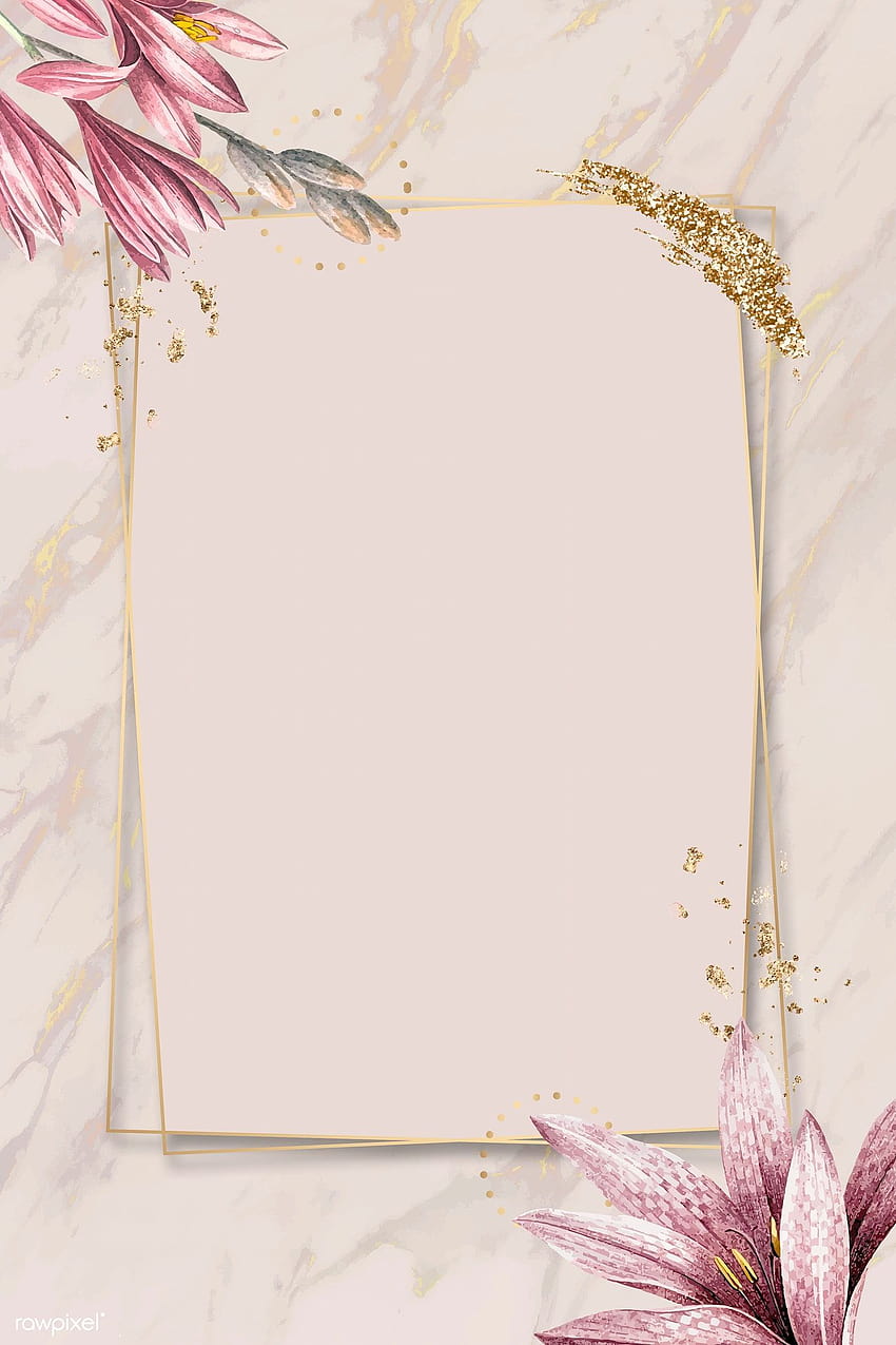 illustration premium du motif amaryllis rose avec de l'or, pastel de cadre Fond d'écran de téléphone HD