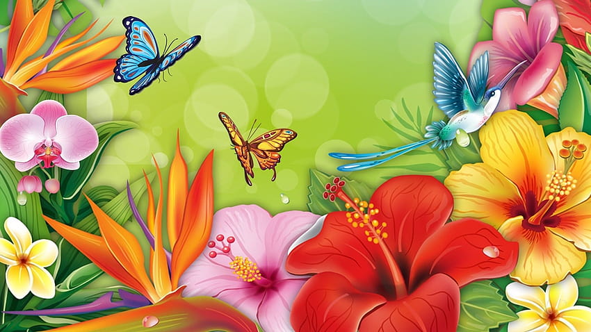 Flores y mariposas, flores mariposa fondo de pantalla | Pxfuel