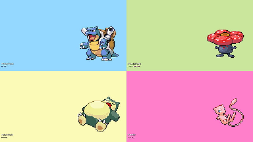 1920×1080] I created a with all pokémon from FireRed/LeafGreen each one themed after the type of it's pokémon. HD wallpaper