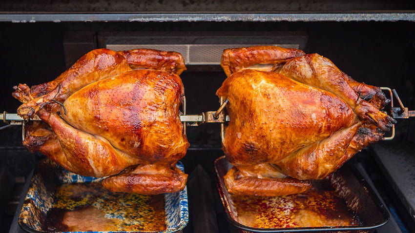 Two Rotisserie Turkeys on One Spit? Madness!, rotisserie chicken HD wallpaper