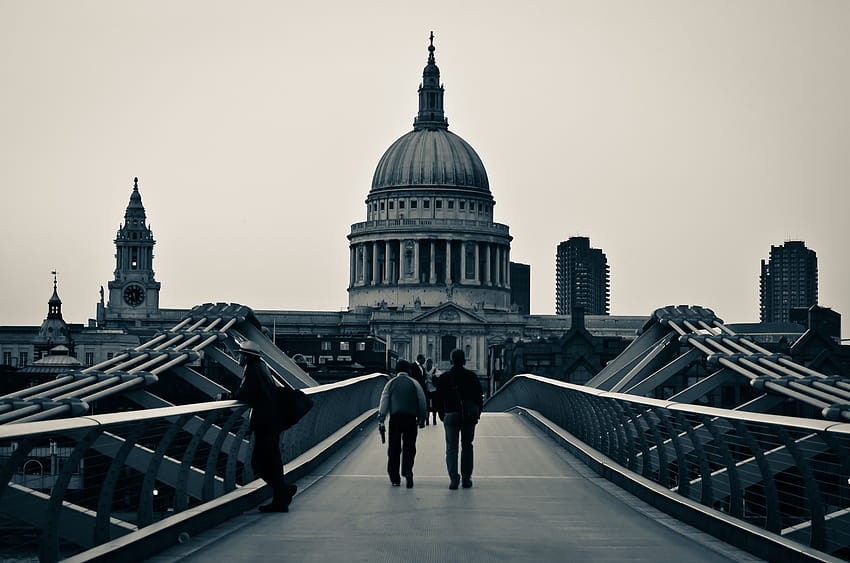 Мостът на хилядолетието, официално известен като Лондон, мостът на хилядолетието в Лондон HD тапет