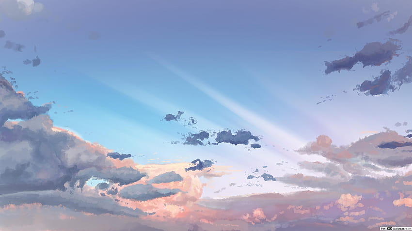 Anime Cloudy Sky Backgrounds, bellissimo anime con cielo nuvoloso Sfondo HD