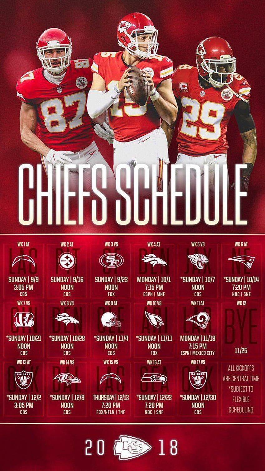 2021 Kansas City Chiefs Schedule: Downloadable Wallpaper