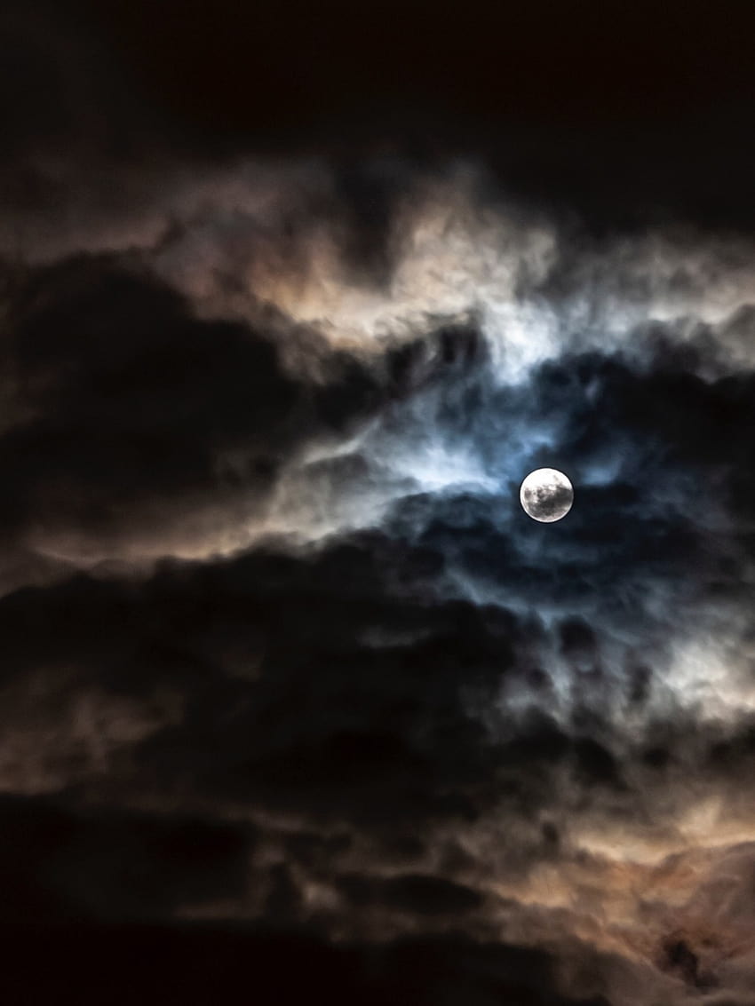 Full moon on a cloudy night Retina iPad HD phone wallpaper | Pxfuel