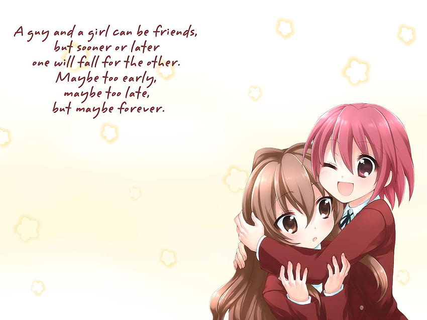 Best Friend Quotes For Girls. QuotesGram, boy and girl bffs anime HD wallpaper
