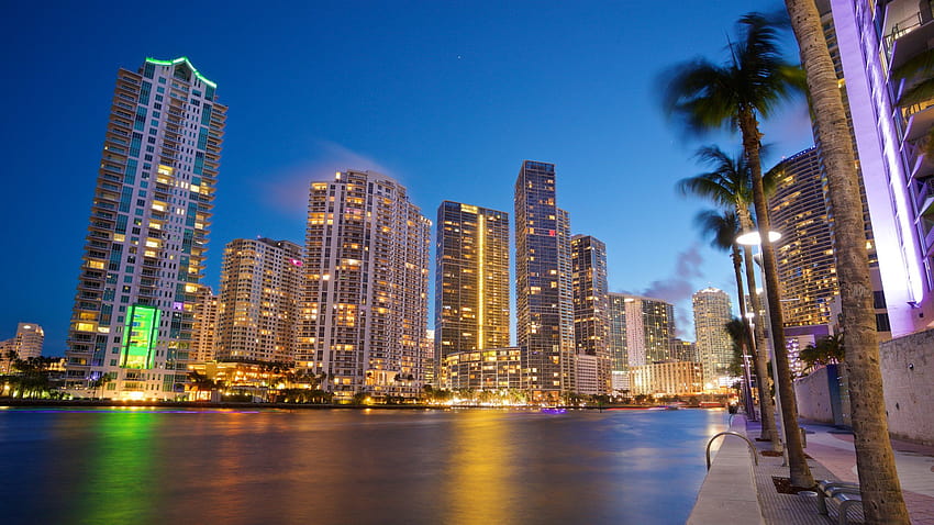 Cheap Hotels in Miami, miami downtown florida cityscape HD wallpaper