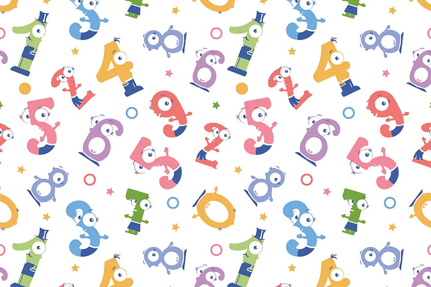 Numbers seamless pattern for kids bedrooms, kiddy HD wallpaper