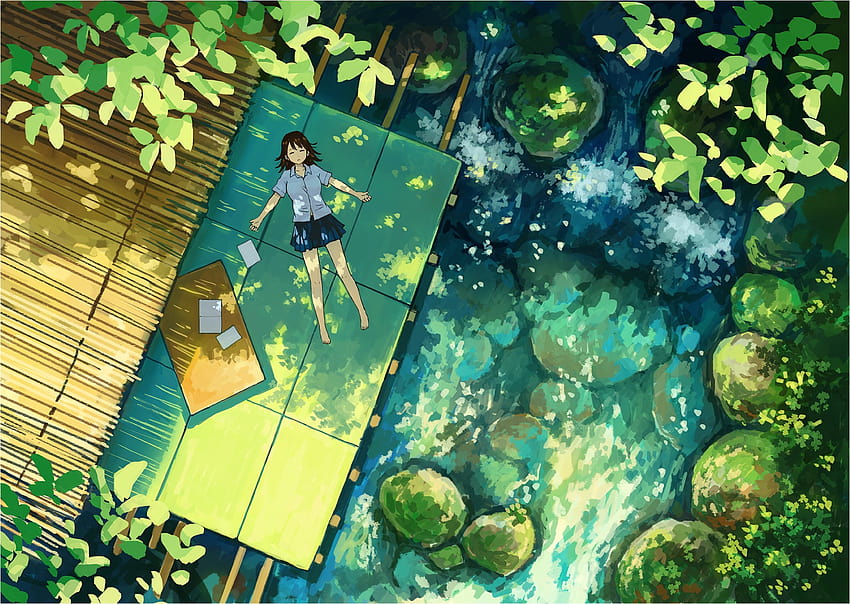 Neuer Anime Aesthetic Green – Anime Terbaik, cooler grüner Anime HD-Hintergrundbild