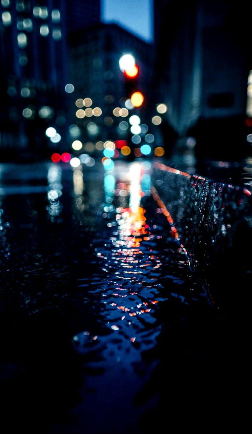 For Android And Iphone Rain City Light, android light HD phone wallpaper