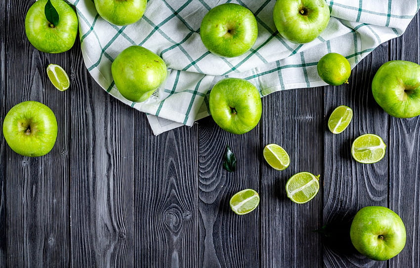 apples, green, lime, fruit, vitamins , section еда HD wallpaper