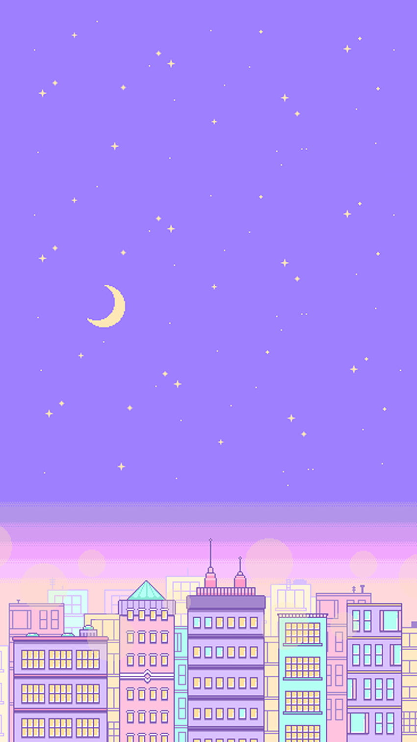Piękny design Estetyczny Pixel Art Tumblr W 2018 roku fioletowa estetyka Tapeta na telefon HD