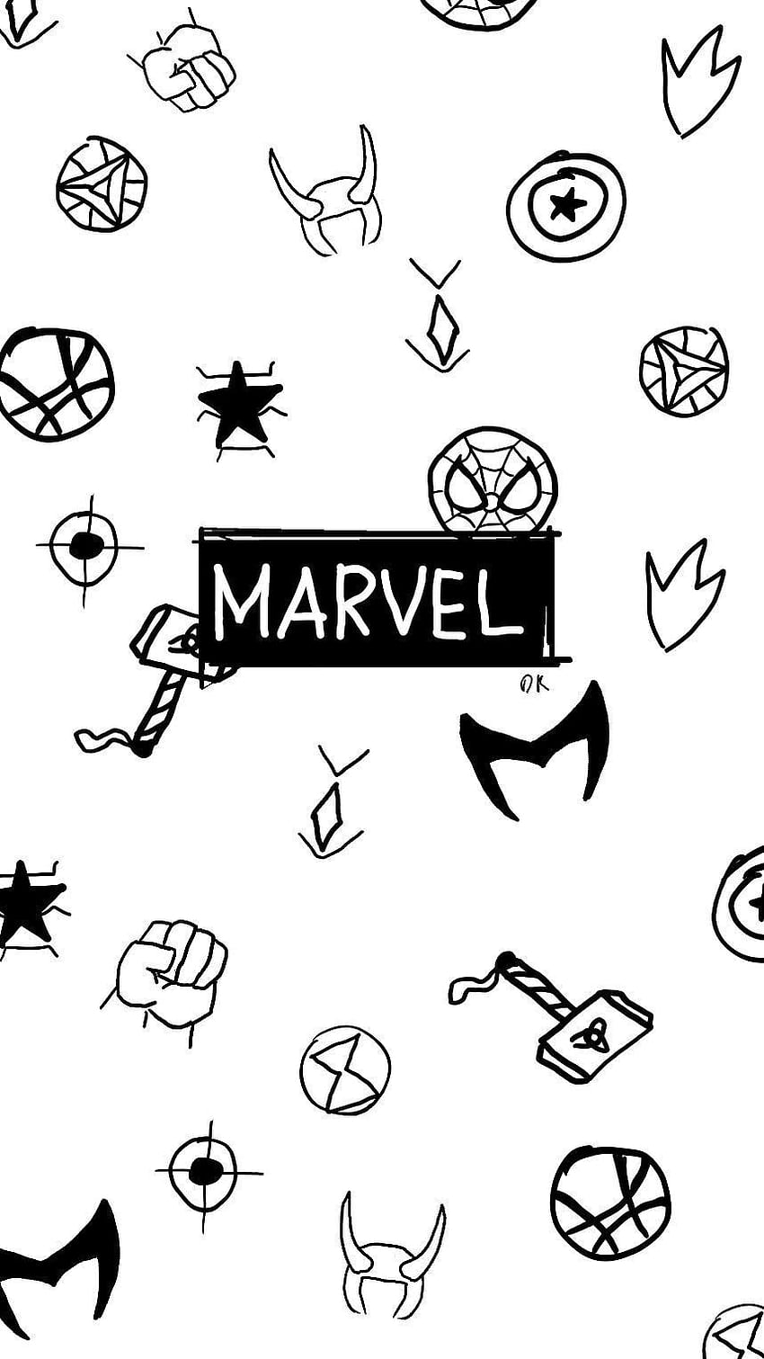 Marvel Doodle, garabatos amados fondo de pantalla del teléfono