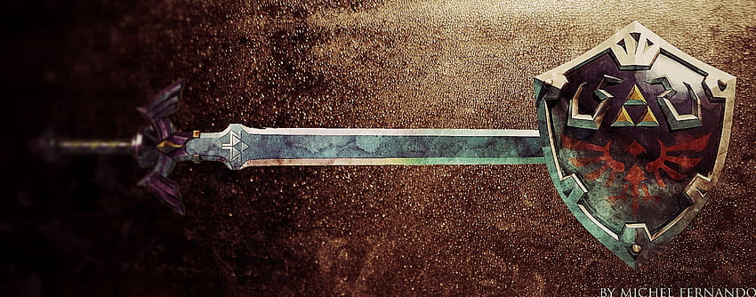 hylian shield and master sword HD wallpaper