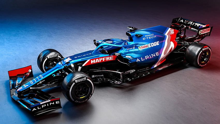 Alpine разкриват поразителна синя, бяла и червена ливрея при старта на сезон 2021 F1, alpine f1 HD тапет