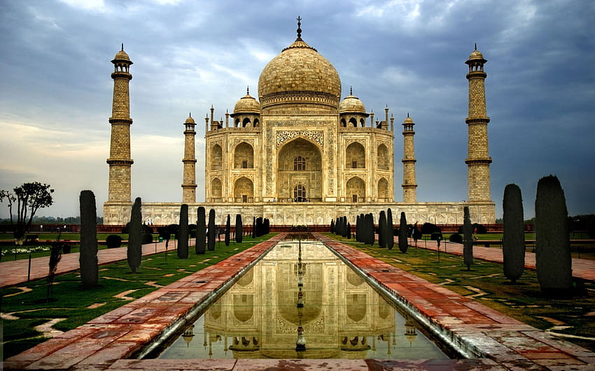 : 2560x1600 px, antik, Architektur, Gebäude, Indien, indisch, Mausoleum, Taj Mahal, Bäume, Wasser 2560x1600, indisches Gebäude HD-Hintergrundbild